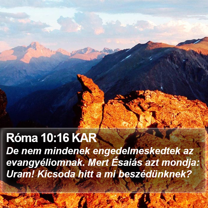 Róma 10:16 KAR Bible Study