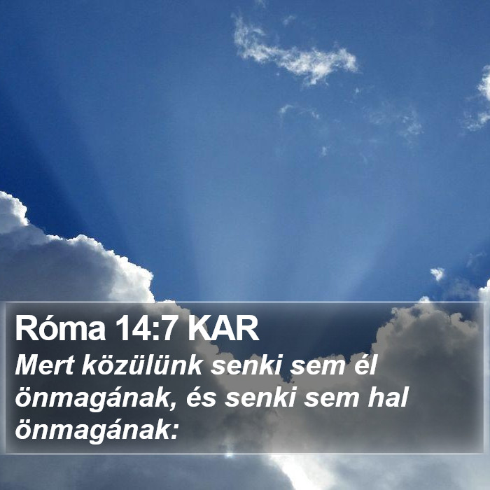 Róma 14:7 KAR Bible Study