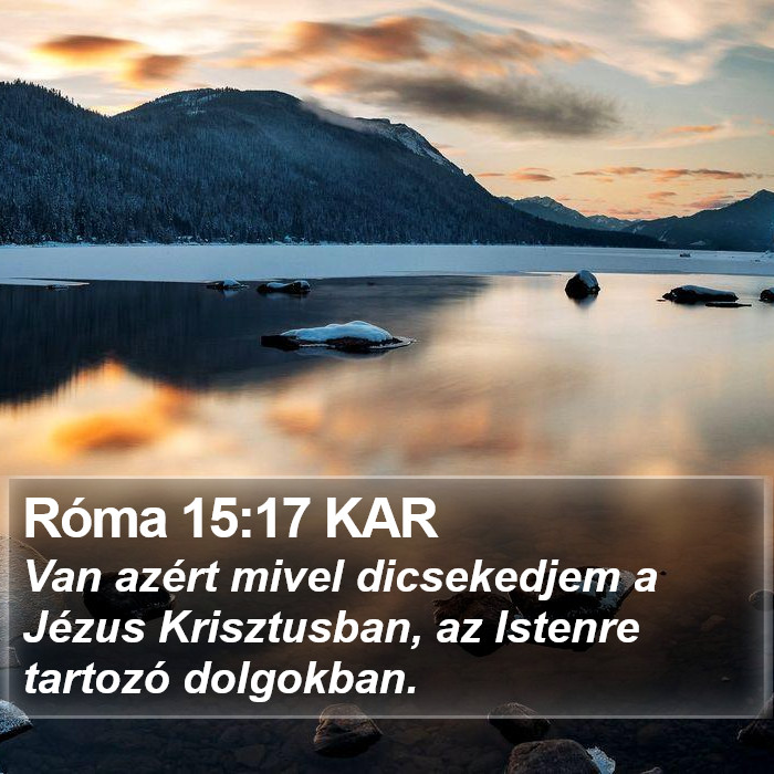 Róma 15:17 KAR Bible Study