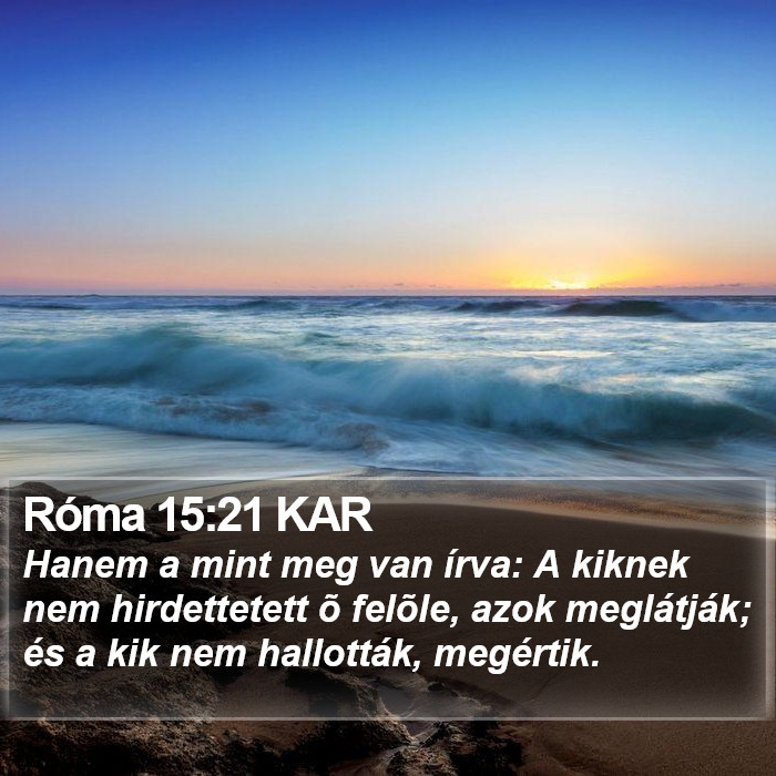 Róma 15:21 KAR Bible Study