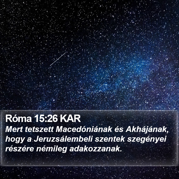 Róma 15:26 KAR Bible Study