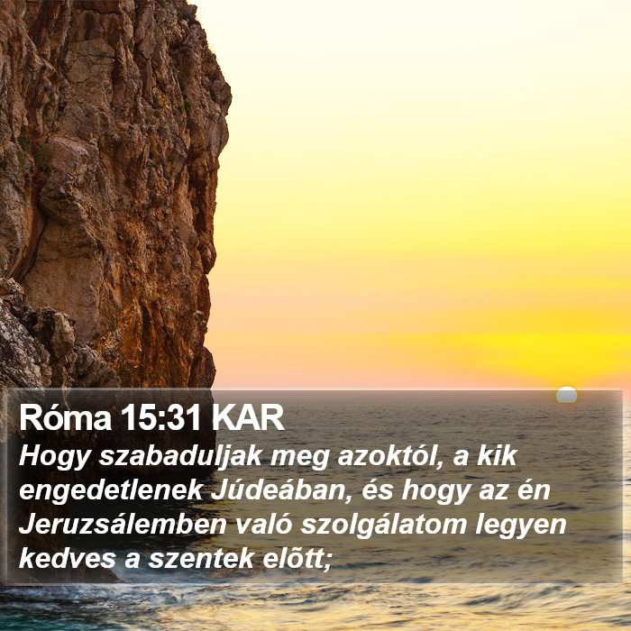 Róma 15:31 KAR Bible Study