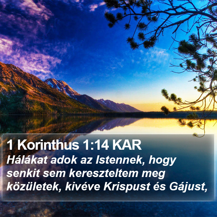 1 Korinthus 1:14 KAR Bible Study