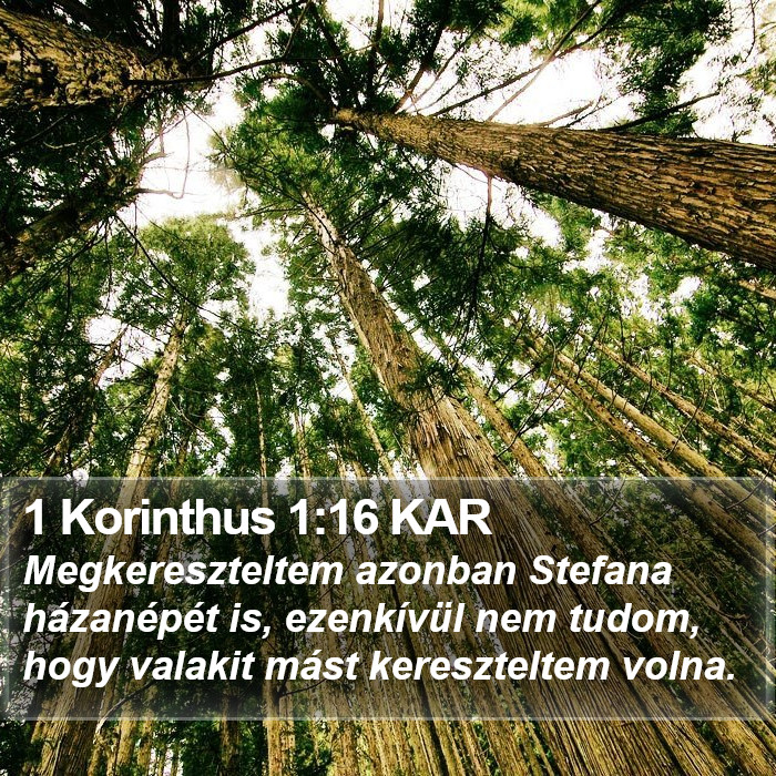 1 Korinthus 1:16 KAR Bible Study