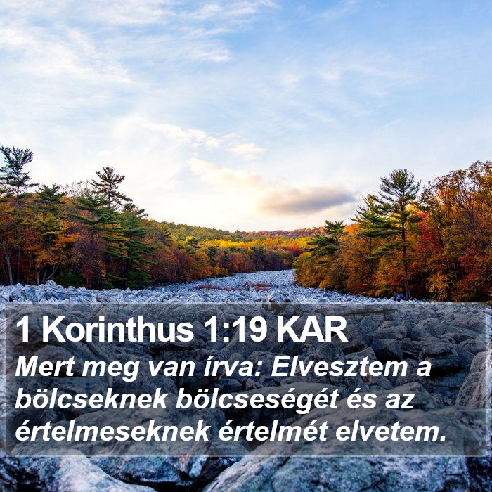 1 Korinthus 1:19 KAR Bible Study