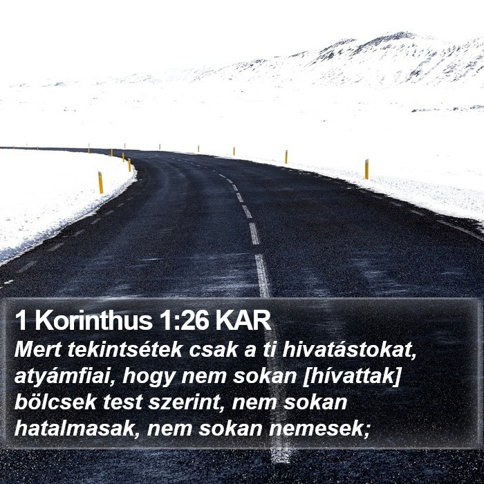 1 Korinthus 1:26 KAR Bible Study