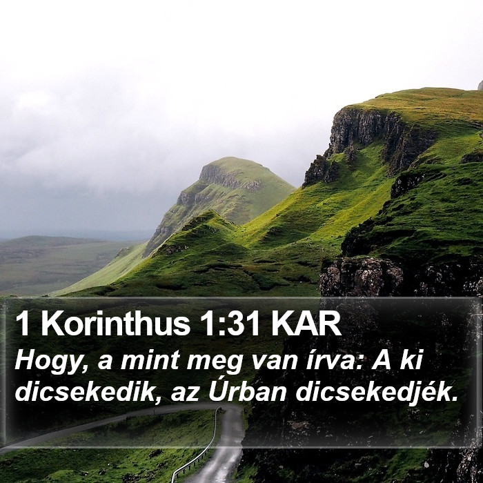 1 Korinthus 1:31 KAR Bible Study