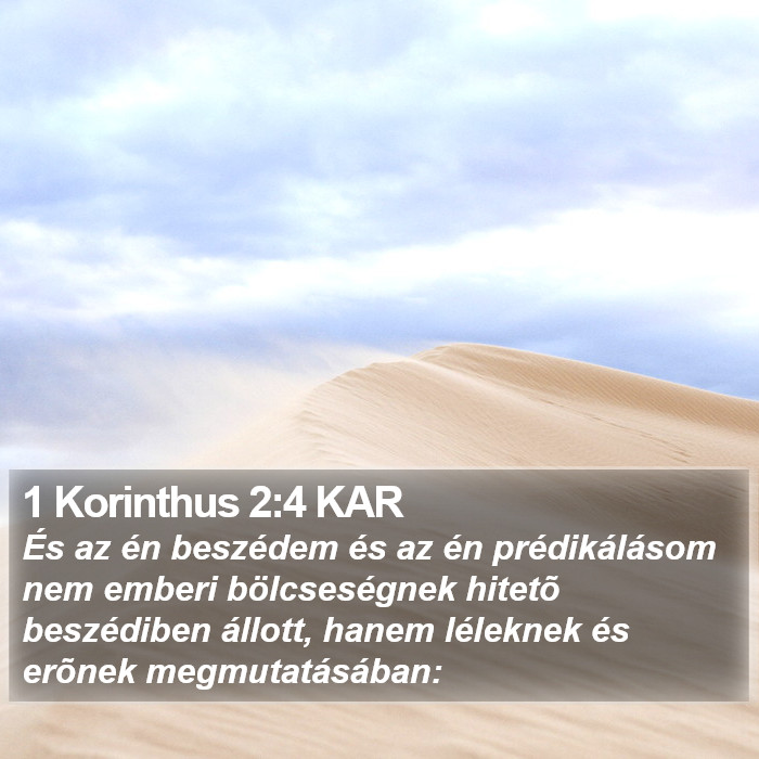 1 Korinthus 2:4 KAR Bible Study