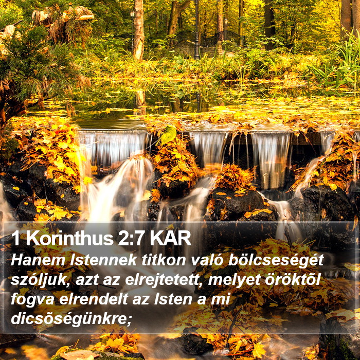 1 Korinthus 2:7 KAR Bible Study