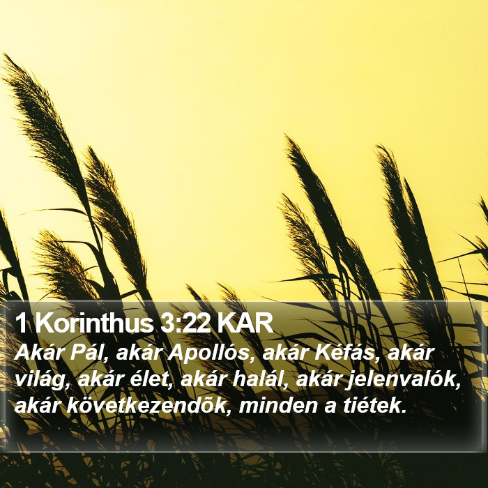 1 Korinthus 3:22 KAR Bible Study