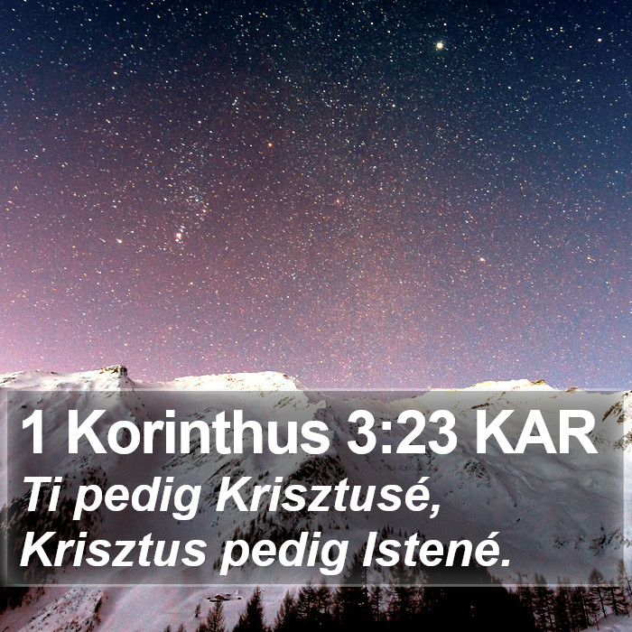 1 Korinthus 3:23 KAR Bible Study