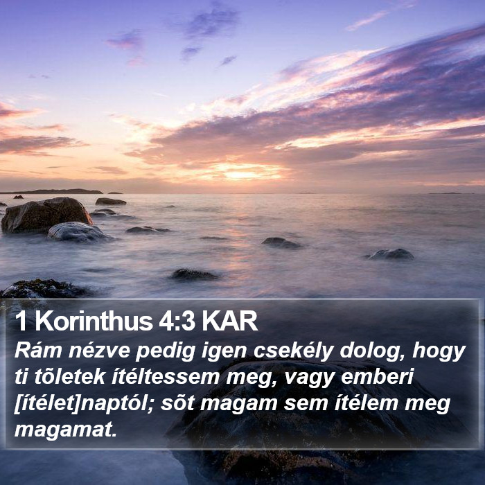 1 Korinthus 4:3 KAR Bible Study