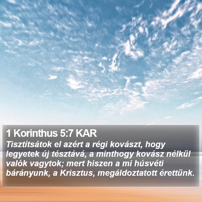 1 Korinthus 5:7 KAR Bible Study