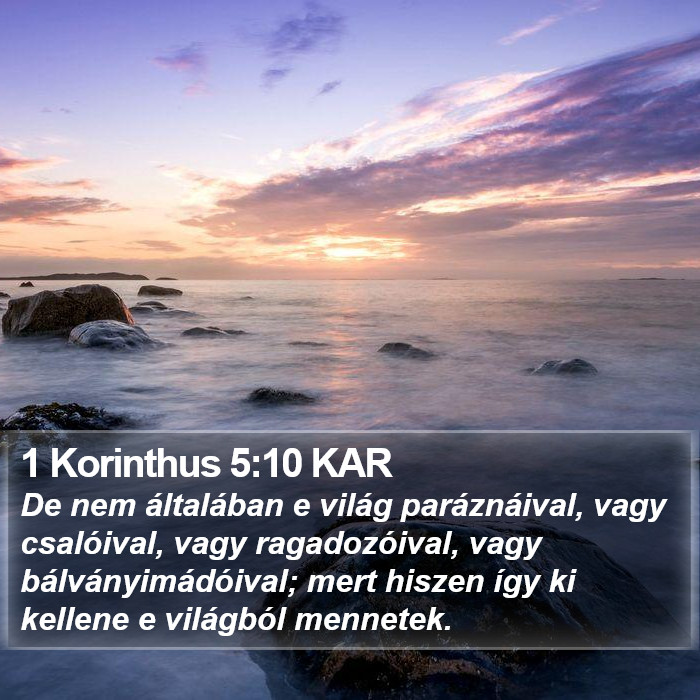 1 Korinthus 5:10 KAR Bible Study