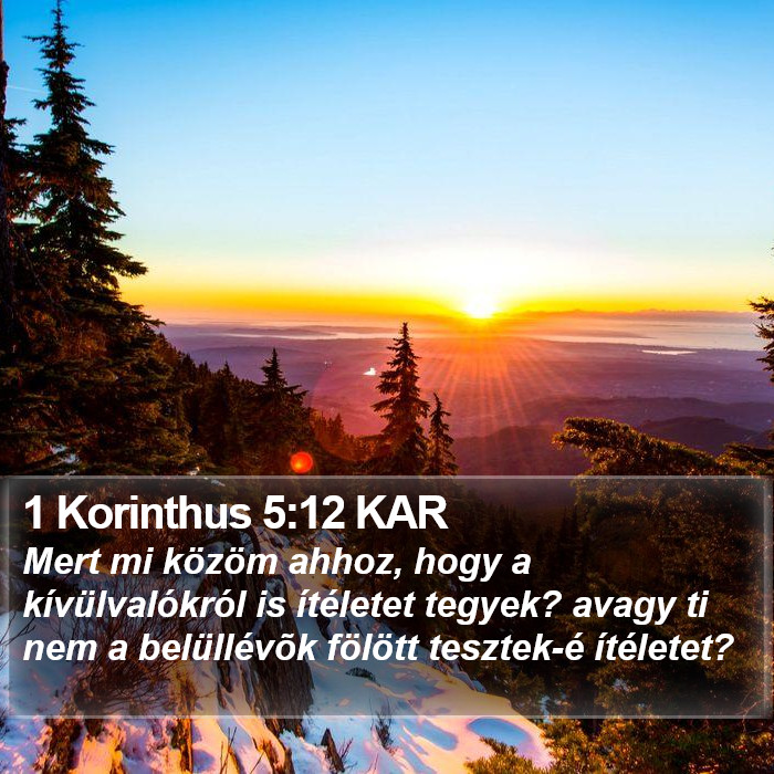 1 Korinthus 5:12 KAR Bible Study