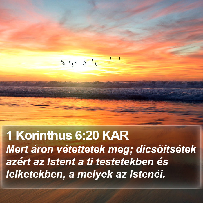 1 Korinthus 6:20 KAR Bible Study