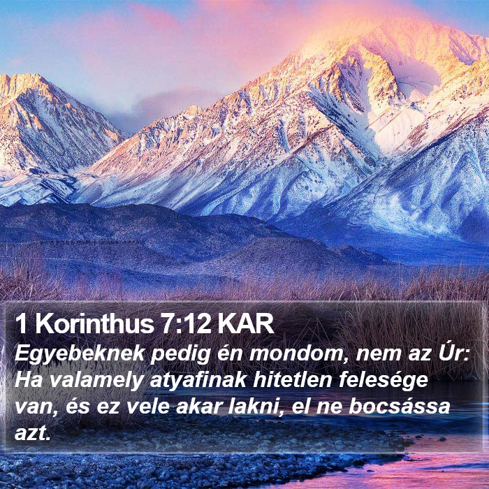 1 Korinthus 7:12 KAR Bible Study