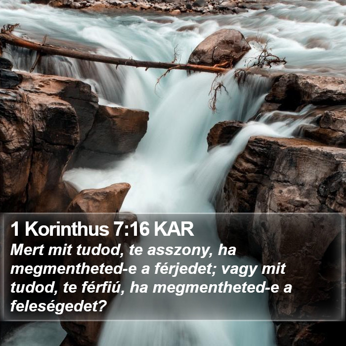 1 Korinthus 7:16 KAR Bible Study