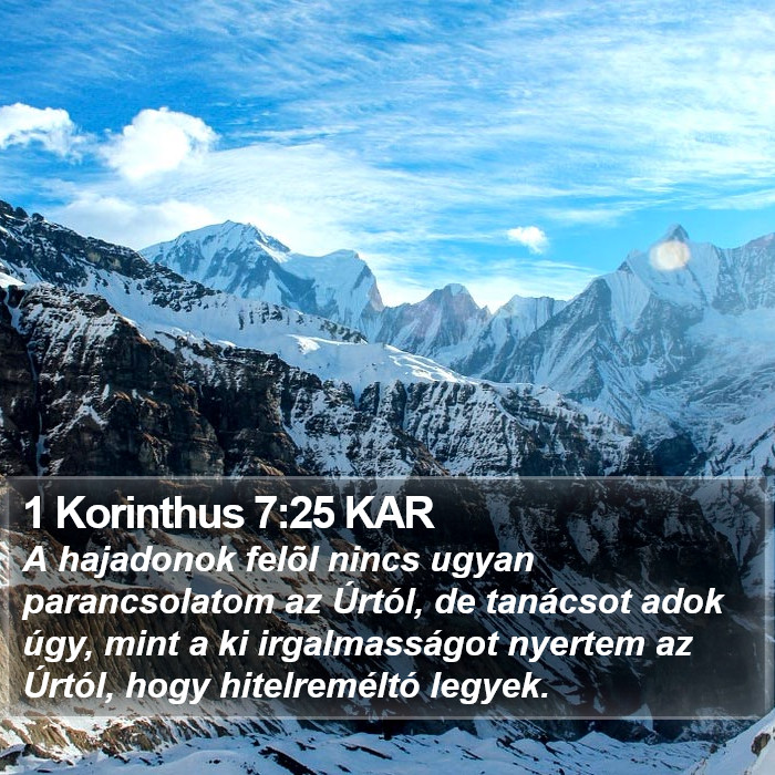 1 Korinthus 7:25 KAR Bible Study