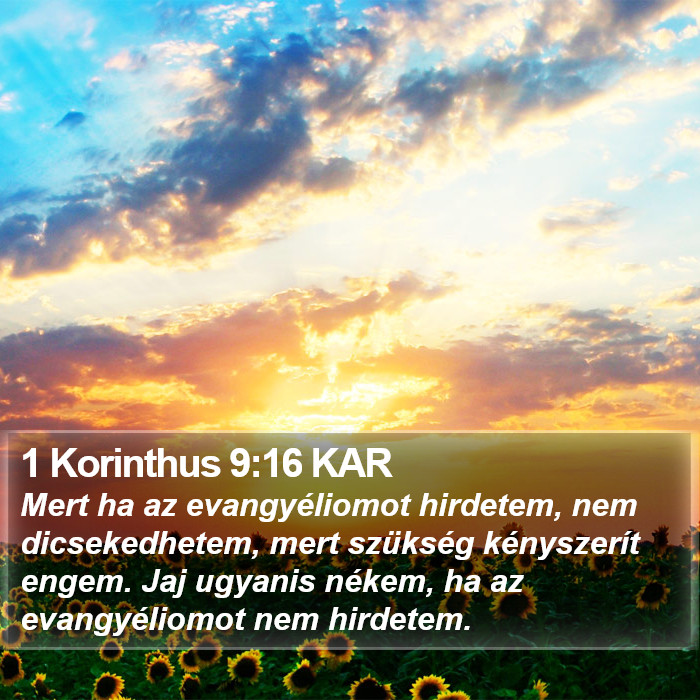 1 Korinthus 9:16 KAR Bible Study