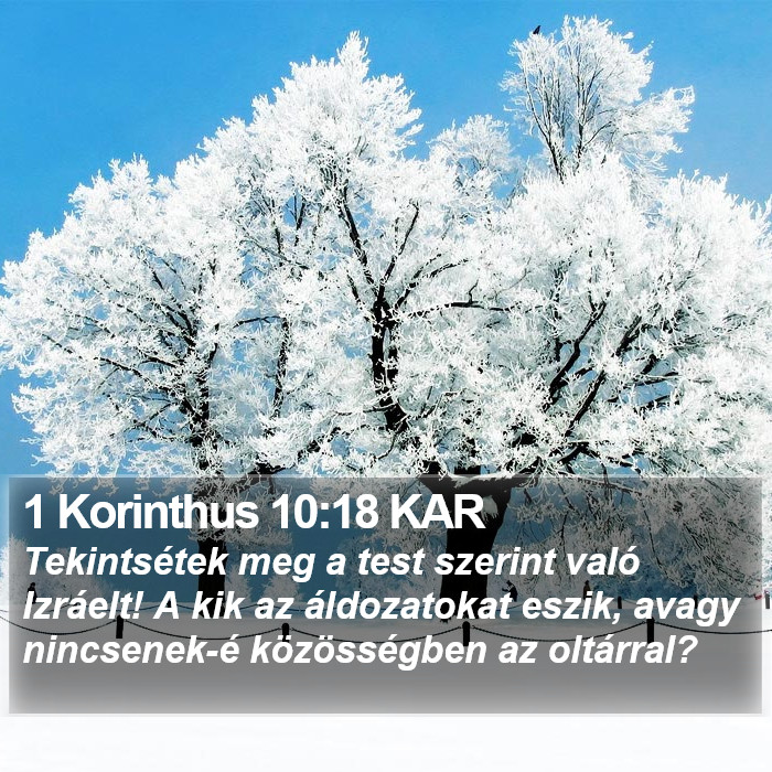 1 Korinthus 10:18 KAR Bible Study