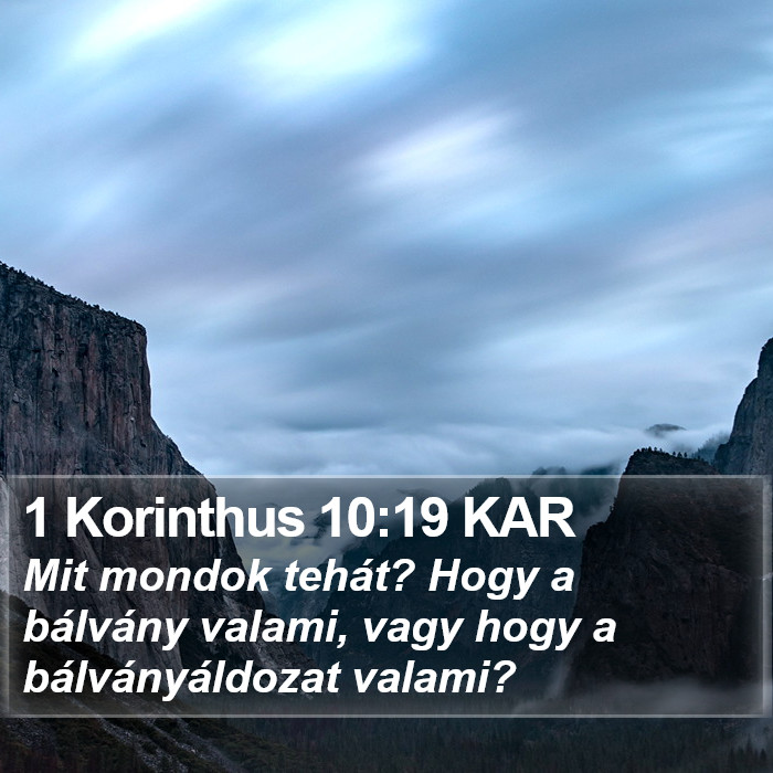 1 Korinthus 10:19 KAR Bible Study