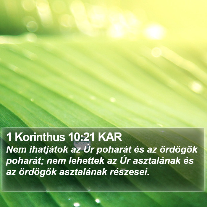 1 Korinthus 10:21 KAR Bible Study