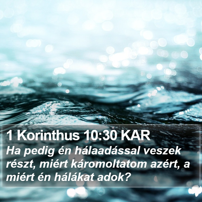 1 Korinthus 10:30 KAR Bible Study