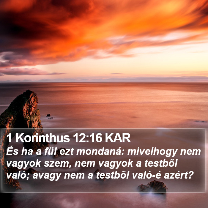 1 Korinthus 12:16 KAR Bible Study
