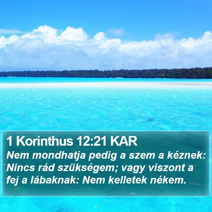 1 Korinthus 12:21 KAR Bible Study