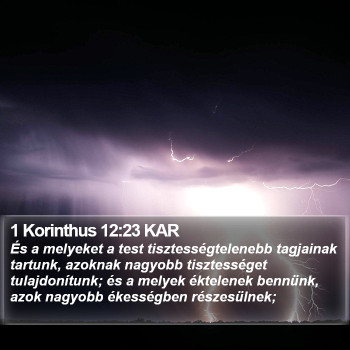 1 Korinthus 12:23 KAR Bible Study
