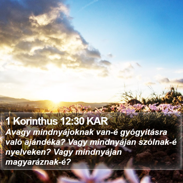 1 Korinthus 12:30 KAR Bible Study