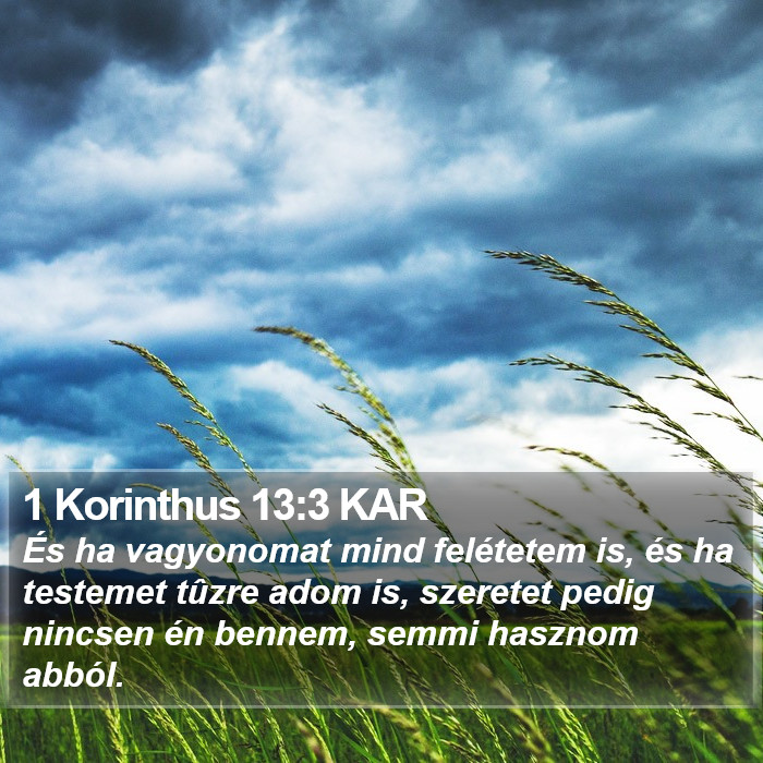 1 Korinthus 13:3 KAR Bible Study