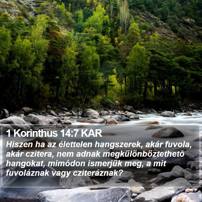 1 Korinthus 14:7 KAR Bible Study