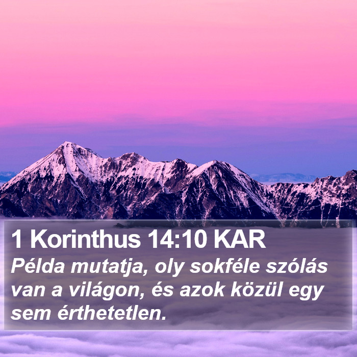 1 Korinthus 14:10 KAR Bible Study