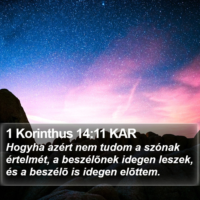 1 Korinthus 14:11 KAR Bible Study