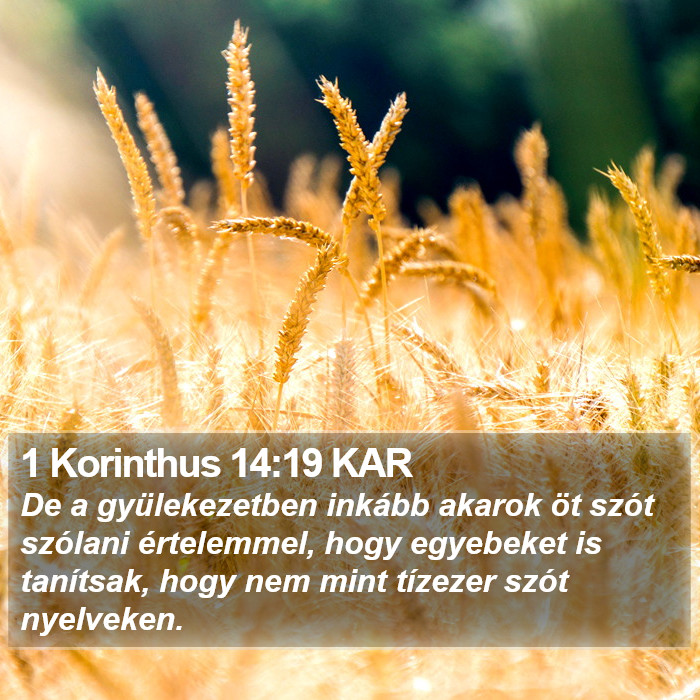 1 Korinthus 14:19 KAR Bible Study