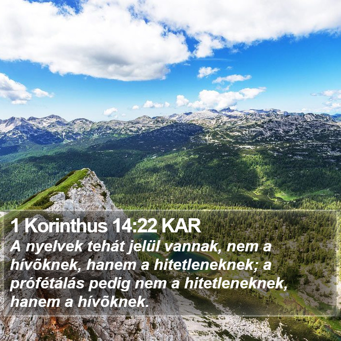 1 Korinthus 14:22 KAR Bible Study