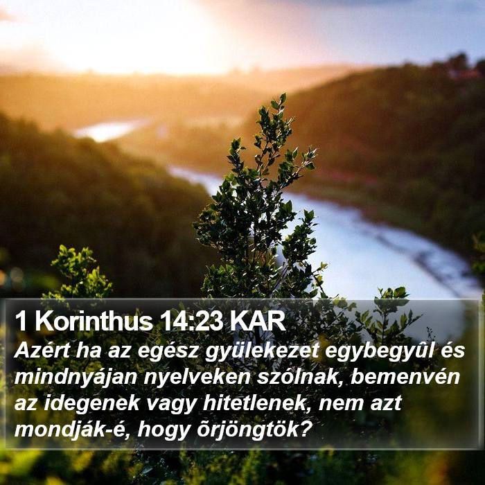 1 Korinthus 14:23 KAR Bible Study