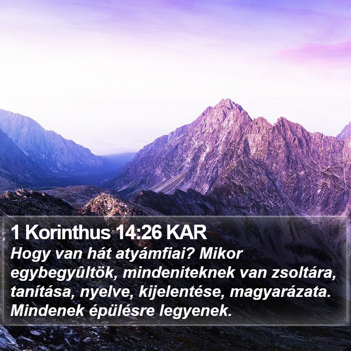 1 Korinthus 14:26 KAR Bible Study