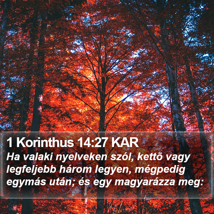 1 Korinthus 14:27 KAR Bible Study