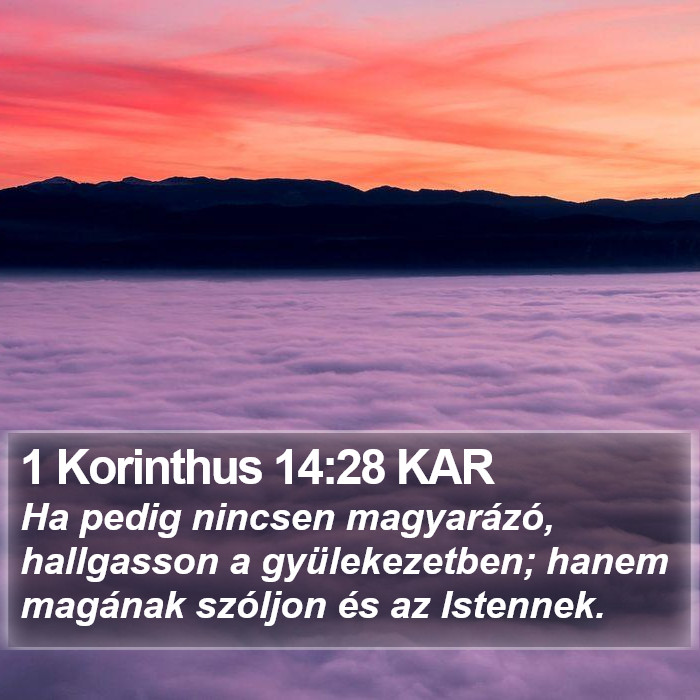 1 Korinthus 14:28 KAR Bible Study