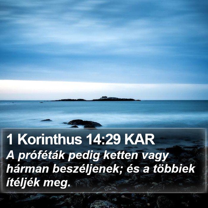 1 Korinthus 14:29 KAR Bible Study