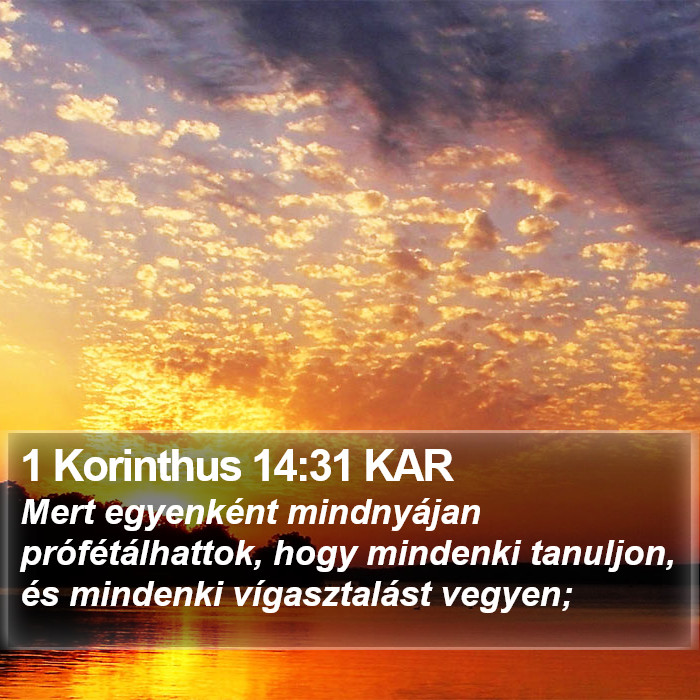 1 Korinthus 14:31 KAR Bible Study