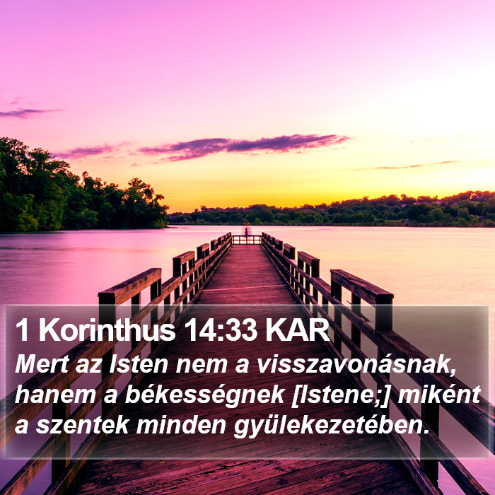 1 Korinthus 14:33 KAR Bible Study