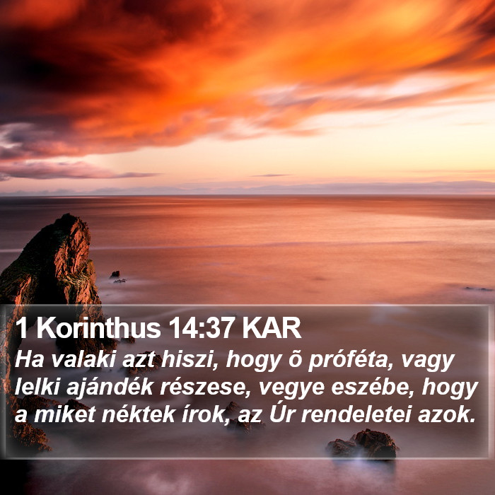 1 Korinthus 14:37 KAR Bible Study