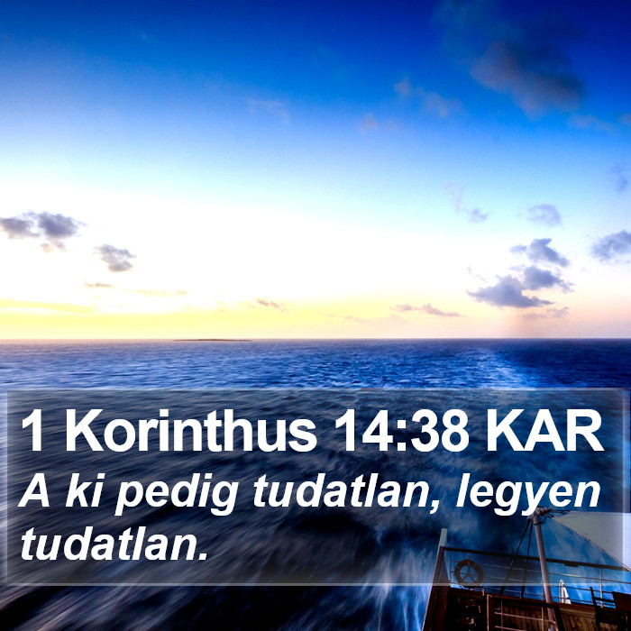 1 Korinthus 14:38 KAR Bible Study