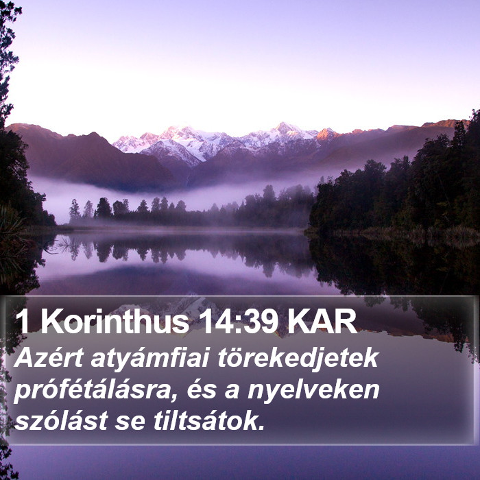 1 Korinthus 14:39 KAR Bible Study