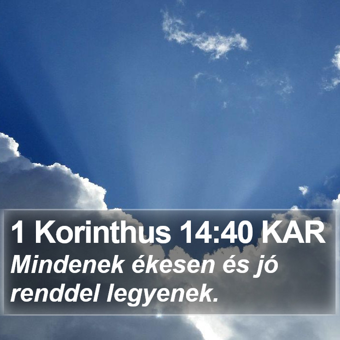 1 Korinthus 14:40 KAR Bible Study