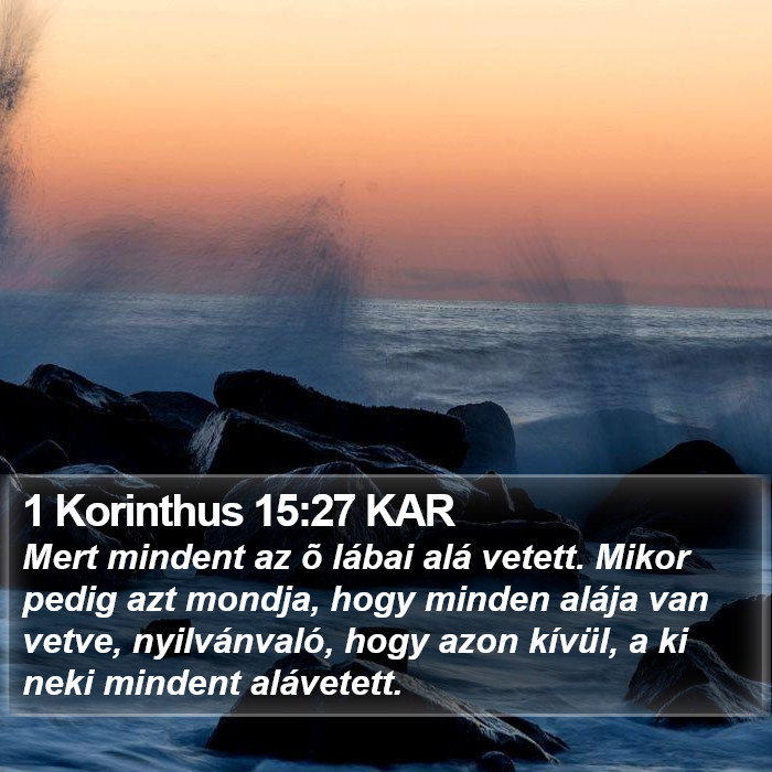 1 Korinthus 15:27 KAR Bible Study